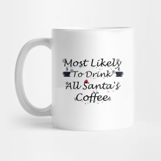 Most Likely To Drink All Santa's Coffee Mug